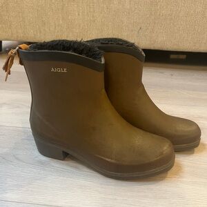 Aigle Lined Rubber Ankle Boots